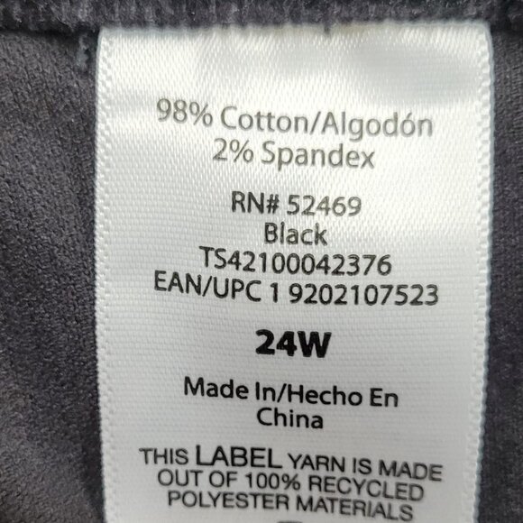 Terra & Sky Black Corduroy Jeans | 24W | Plus Size | High Rise - Picture 4 of 4